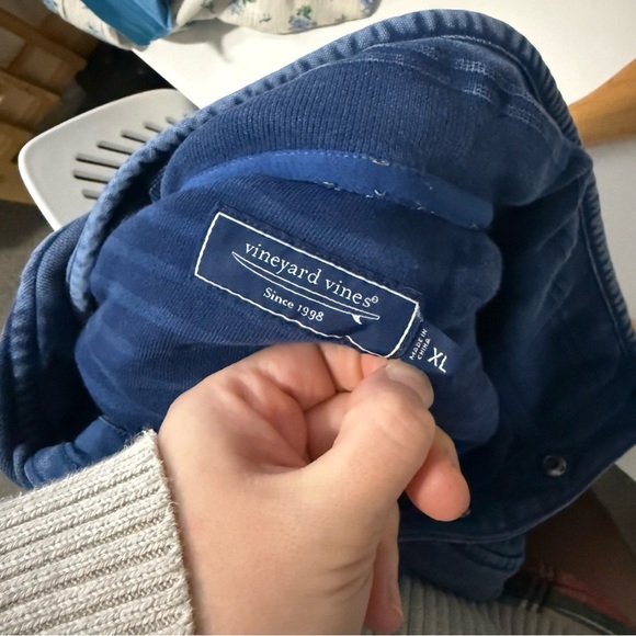 Vineyard Vines Sweater Blue Moonshine Woodhouse Striped Pullover Quarter Zip - Picture 3 of 16